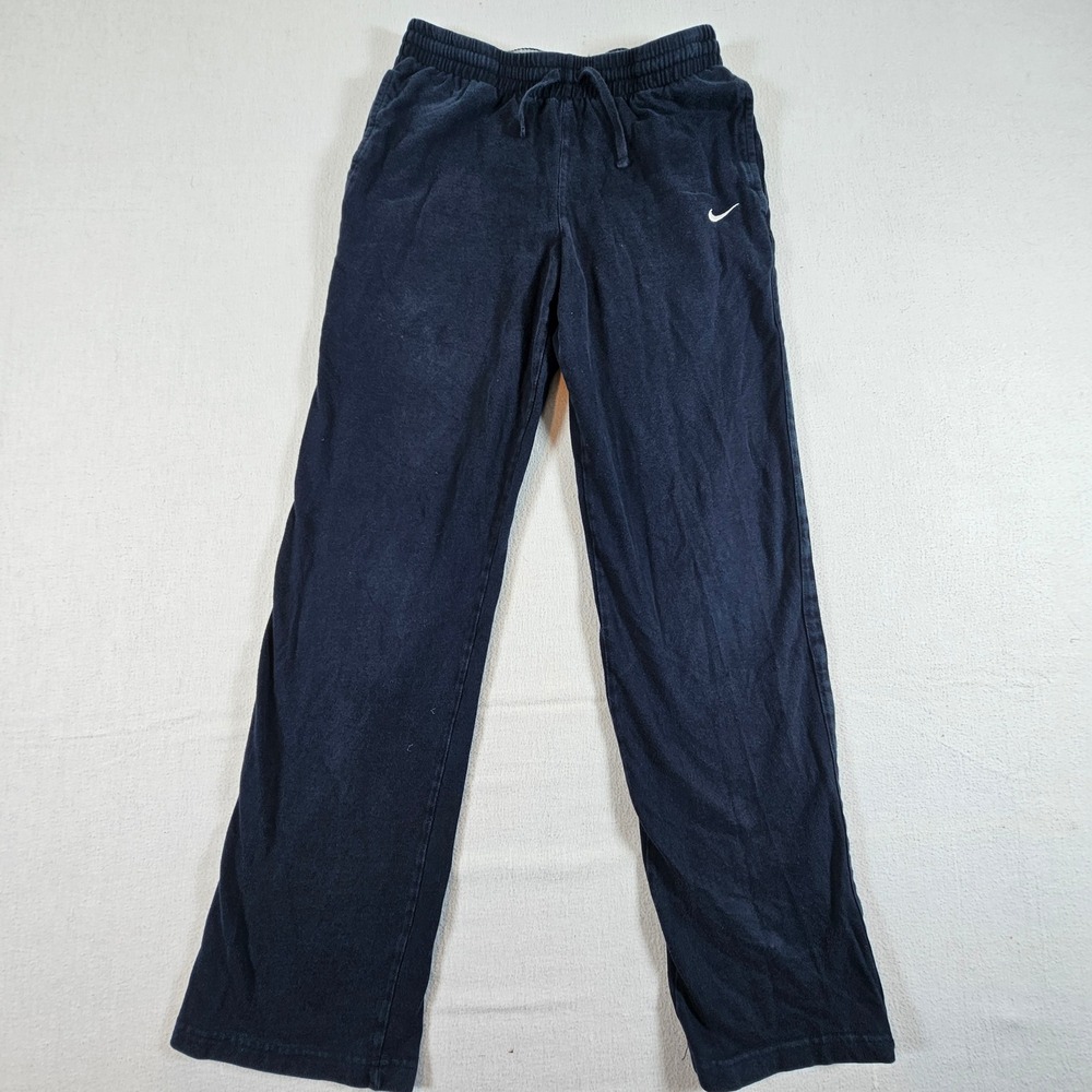 Nike Sweatpants Mens Small Navy Blue Cotton Drawstring Straight Leg 412172-475